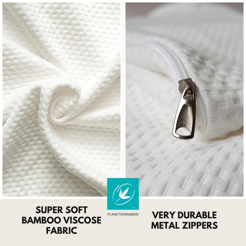 PlanetofBamboo Bamboo Viscose Top Layer Wedge Pillow Case Cover 24" L x 24" W x 7.5" H, Moisture-Wicking, Cooling and Breathable Wedge Pillow Cover with Zipper - Image 2